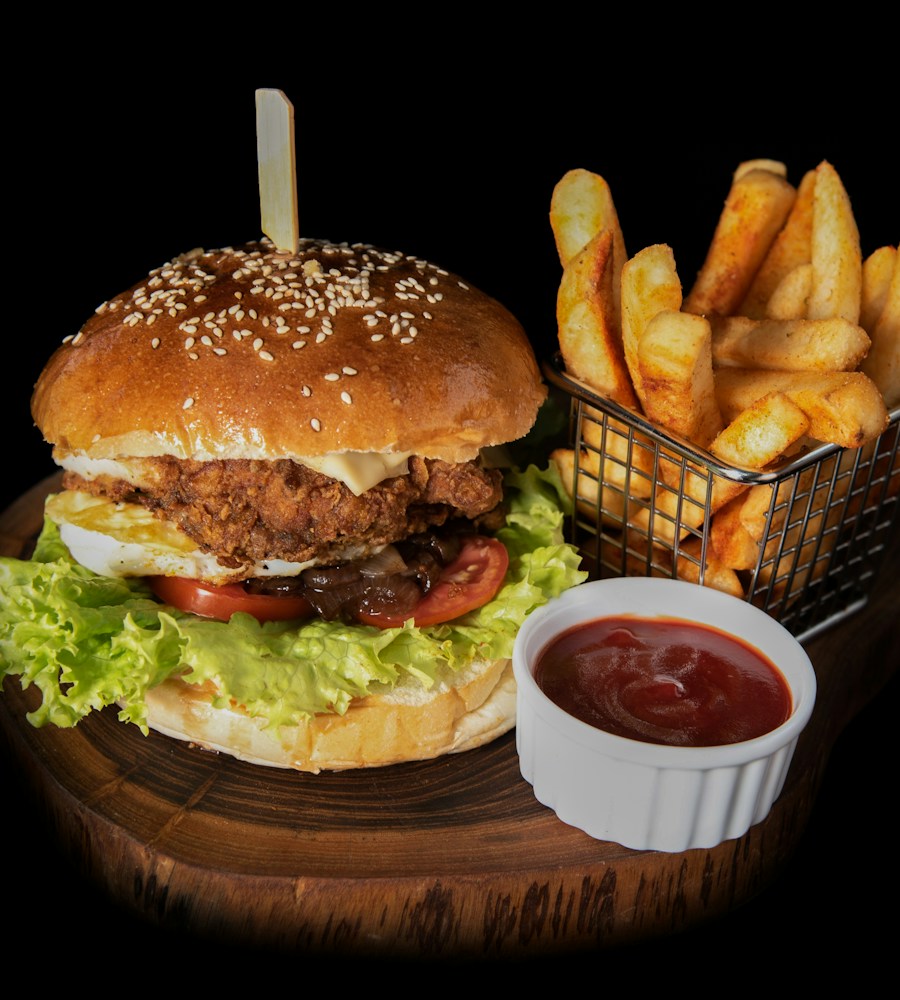 Burger and fries